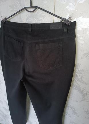Р 20/54-56 чорні укорочені 7/8 джинси штани бавовняні стрейчеві слім завужені великі8 фото
