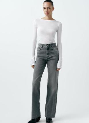 Джинси zara  high-rise wide-leg jeans