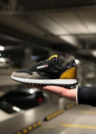 Reebok classic black yellow2 фото