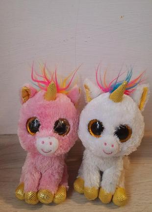 Іграшки єдинороги єдиноріжки з блискучими очима рожевий та білий