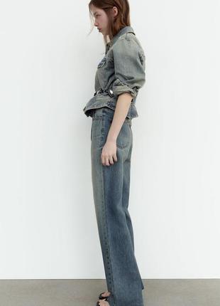 Джинси zara high-rise wide-leg jeans4 фото