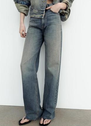 Джинси zara high-rise wide-leg jeans3 фото