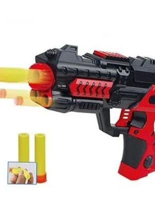 Пістолет іграшковий дитячий 017 b м'які патрони на присоску червоний1 фото