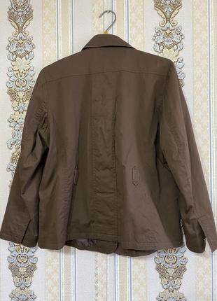 Коричневый пиджак-тренч, легкий жакет плащ8 фото