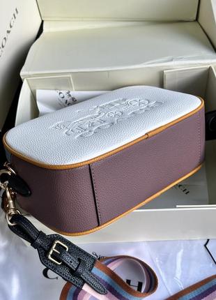 Женская сумка coach jes convertible belt bag in colorblock белая / подарок на 8 марта3 фото