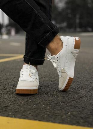 Puma cali white/beige 🆕 жіночі кросівки пума кайлі 🆕 білий/бежевий8 фото