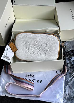 Женская сумка coach jes convertible belt bag in colorblock белая / подарок на 8 марта4 фото
