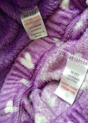 10-11 років, studio пухнаста флісова піжама з однорогом, фіолетова. штаніки на манжетах з принтом се5 фото