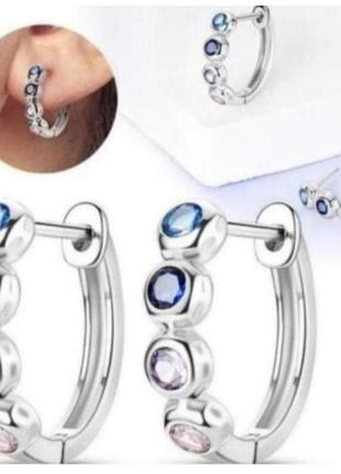 Серьги кольца серебро silver_pandora original хупы