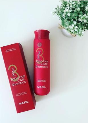 Відновлюючий шампунь з керамідами masil 3 salon hair shampoo cmc1 фото