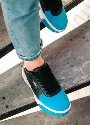 Puma cali remix black blue 🆕 женские кроссовки пума кайли 🆕 черный/синий9 фото