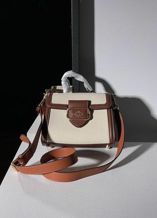 Женская сумка coach hero shoulder bag in signature canvas3 фото