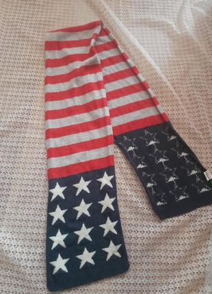Вовна крутий дитячий шарф з американським прапором united colors of benetton2 фото