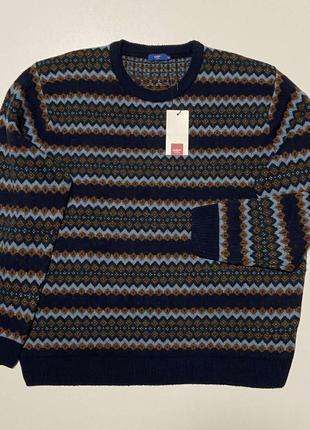Шерстяной мужской свитер шерсти шерсть xxxl 3xl 4xl 4xl xxxl cotton traders3 фото