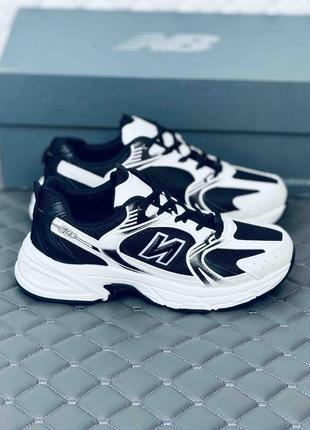 Кроссовки мужские женские new balance 530 white-black  кросовки нью беланс баланс