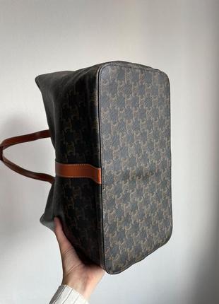 Сумка шопер celine medium cabas in triomphe canvas tan (арт: 99082)3 фото