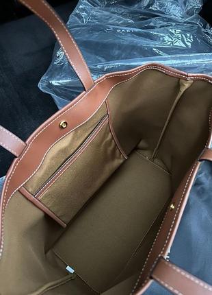 Сумка шопер celine medium cabas in triomphe canvas tan (арт: 99082)10 фото
