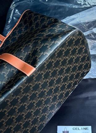 Сумка шопер celine medium cabas in triomphe canvas tan (арт: 99082)9 фото