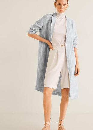 Длинный пиджак mango m-l лён