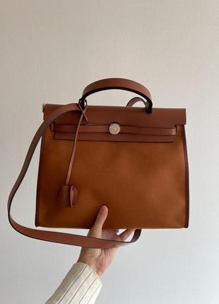 Женская сумка hermes herbag zip 31 bag ginger7 фото