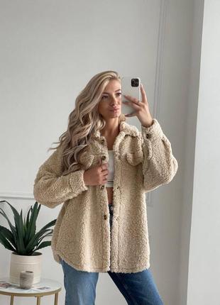 Женская весенняя шубка - рубашка тедди плюшевая качественная меховая2 фото