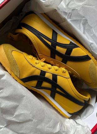 Эксклюзивные женские кроссовки asics onitsuka tiger mexico 66 yellow/асикс желтые тигар мехико10 фото