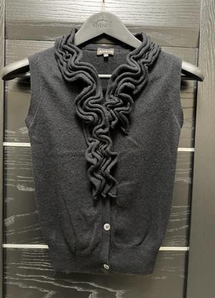 Жилетка, безрукавка з воланами , вовна, кашемір ahaus