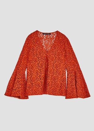 Роскошная кружевная блуза от zara зара🔥4 фото