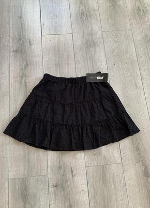 Юбка юбка новая короткая черного цвета коттон размер xs s