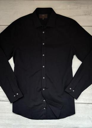 Мужская черная рубашка 16 41  slim tailored прямая
