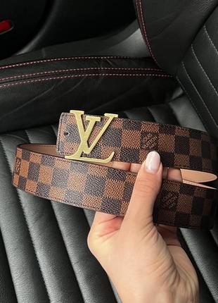 Коричневий шкіряний ремінь louis vuitton