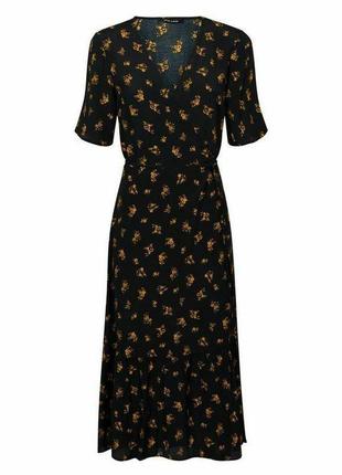 Розпродаж сукня new look міді натуральне asos з запахом і воланом по подолу8 фото