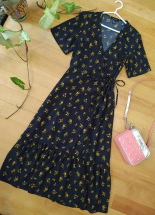Розпродаж сукня new look міді натуральне asos з запахом і воланом по подолу6 фото