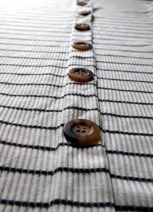 Полосатое платье сарафан в полоску с трендовыми пуговицами от select8 фото