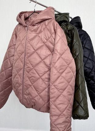 Куртка качественная плащевка с водоотталкивающей пропиткой, силикон 100 (сезон весна-осень),черный, хаки, мокко, размеры 42-562 фото