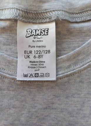 Bamse термобелье кофта 100% merino wool для мальчика 6/8 лет 122/128 рост2 фото