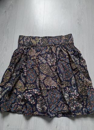 Мини юбка в цветочный принт h&m