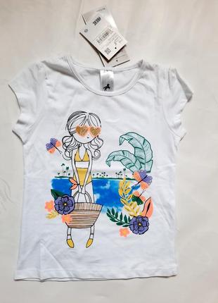 Футболка белая девочка palomino c&amp;a хлопок