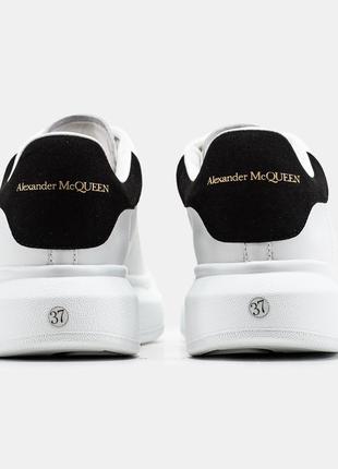 Мужские кроссовки белые с черным в стиле alexander mcqueen9 фото
