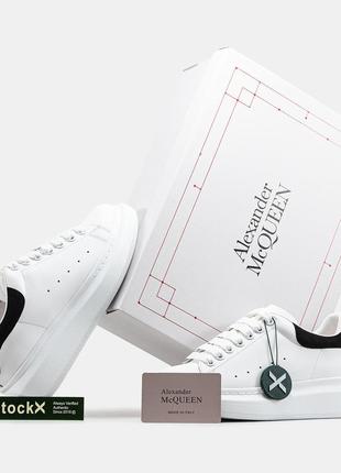 Мужские кроссовки белые с черным в стиле alexander mcqueen8 фото