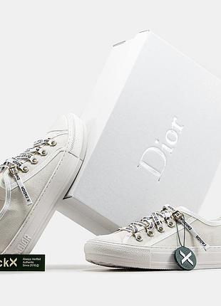 Жіночі кеди білі у стилі christian dior