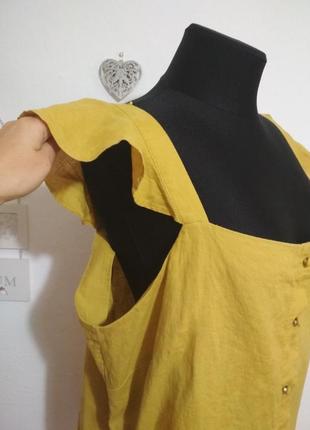 100% лён большой размер ирменная льняная блузка батал с воланами роскошного цвета супер качество!!!8 фото