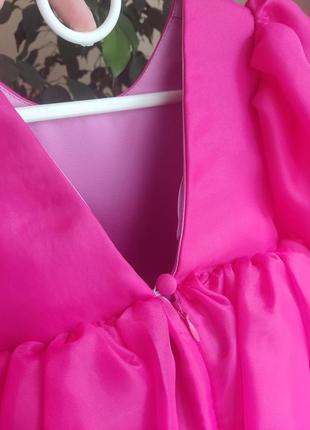 Сукня святкова нарядна плаття випускне органза neo dress малинове 1108 фото