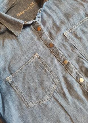 Рубашка джинсовая, рубашка укороченная, на кнопках. gap4 фото