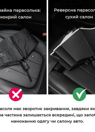 Парасоля реверсна з ліхтариком: синя, бордова, рожева, чорна; автоматична підсвітка зонт3 фото
