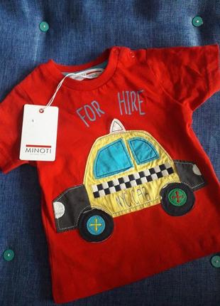 Красная футболка машинки на 6-12 месяцев англия