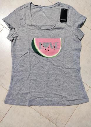 Жіноча футболка бавовняна принт кавун, літо3 фото
