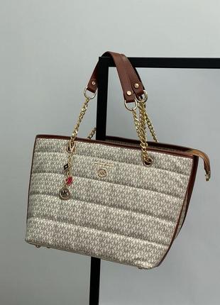 Женская сумка shopper bag beige4 фото