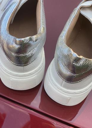 Белые кеды кроссовки на платформе на липучках4 фото
