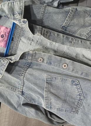 Продам джинсовый пиджак голубого цвета р.128-1343 фото